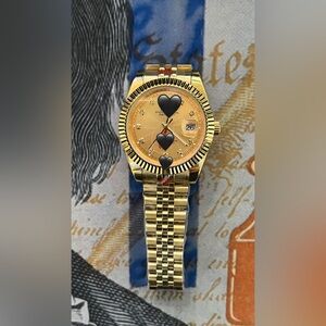 Men’s Luxury Automatic Stainless Steel Watch All Gold Diamonds 41mm